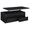 Knax Lift-Top Coffee Table with Hidden Storage & Drawers | Black Wood
