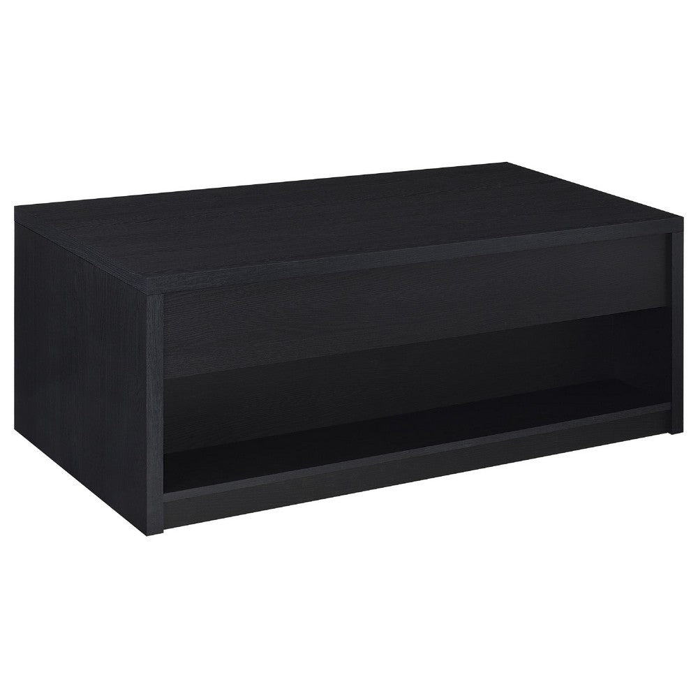 Knax Lift-Top Coffee Table with Hidden Storage & Drawers | Black Wood