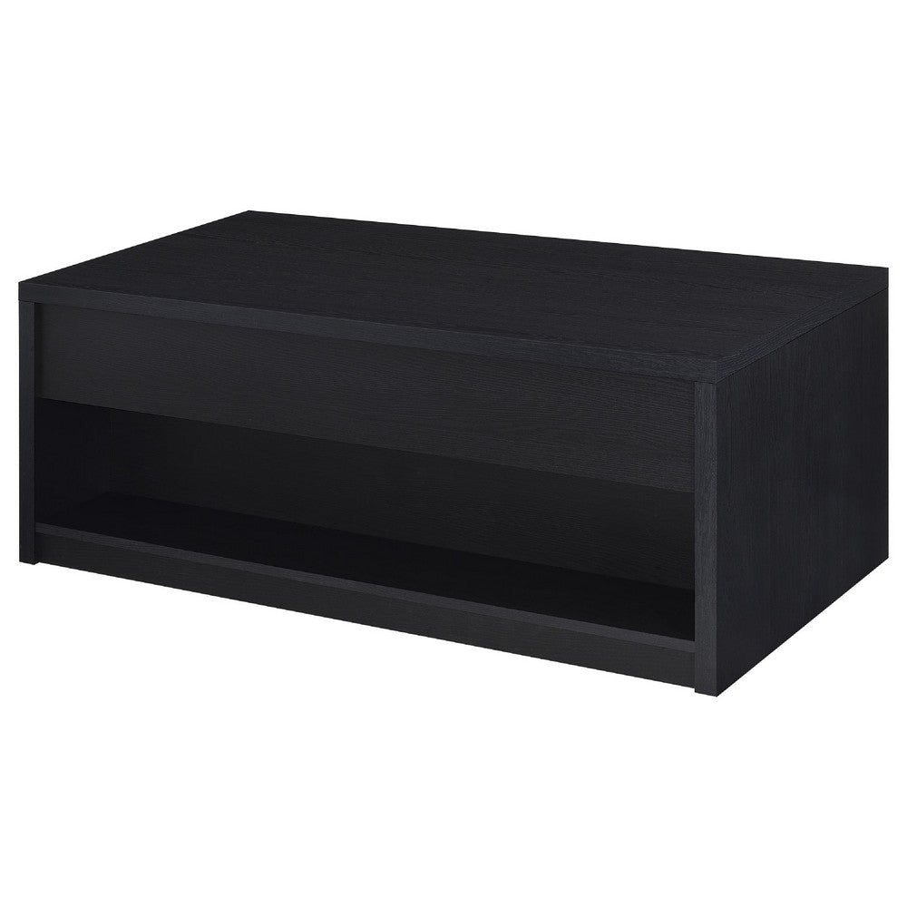 Knax Lift-Top Coffee Table with Hidden Storage & Drawers | Black Wood