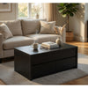 Knax Lift-Top Coffee Table with Hidden Storage & Drawers | Black Wood