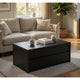 Knax Lift-Top Coffee Table with Hidden Storage & Drawers | Black Wood