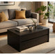 Knax Lift-Top Coffee Table with Hidden Storage & Drawers | Black Wood
