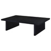 Maxy Rectangular Coffee Table with Slab-Style Base | Black Wood 54"