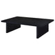 Maxy Rectangular Coffee Table with Slab-Style Base | Black Wood 54"