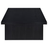 Maxy Rectangular Coffee Table with Slab-Style Base | Black Wood 54"
