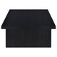 Maxy Rectangular Coffee Table with Slab-Style Base | Black Wood 54"