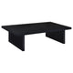 Maxy Rectangular Coffee Table with Slab-Style Base | Black Wood 54"