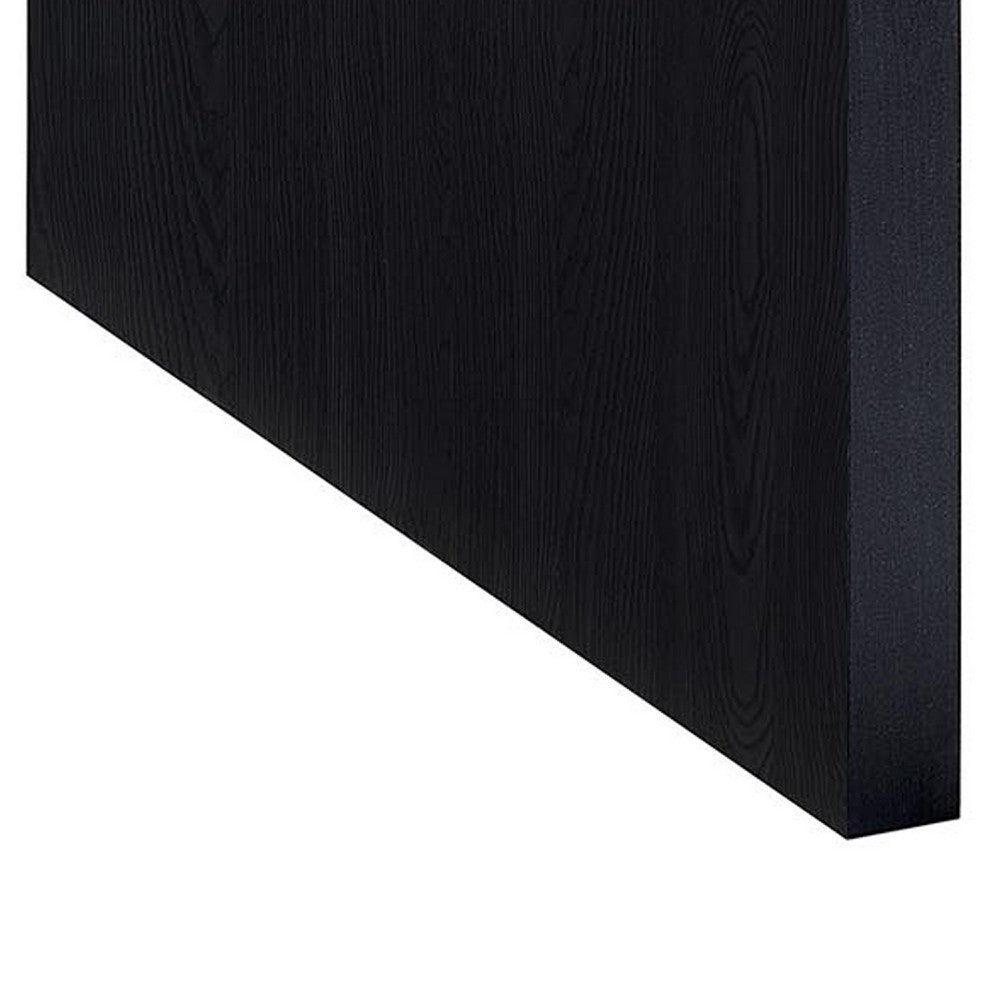Maxy Rectangular Coffee Table with Slab-Style Base | Black Wood 54"
