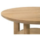 Clera Round Side End Table with Open Lower Shelf | Light Oak Wood 22"