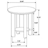 Clera Round Side End Table with Open Lower Shelf | Light Oak Wood 22"