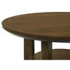 Clera Round Accent Side End Table with Open Shelf | Light Oak Wood 36"