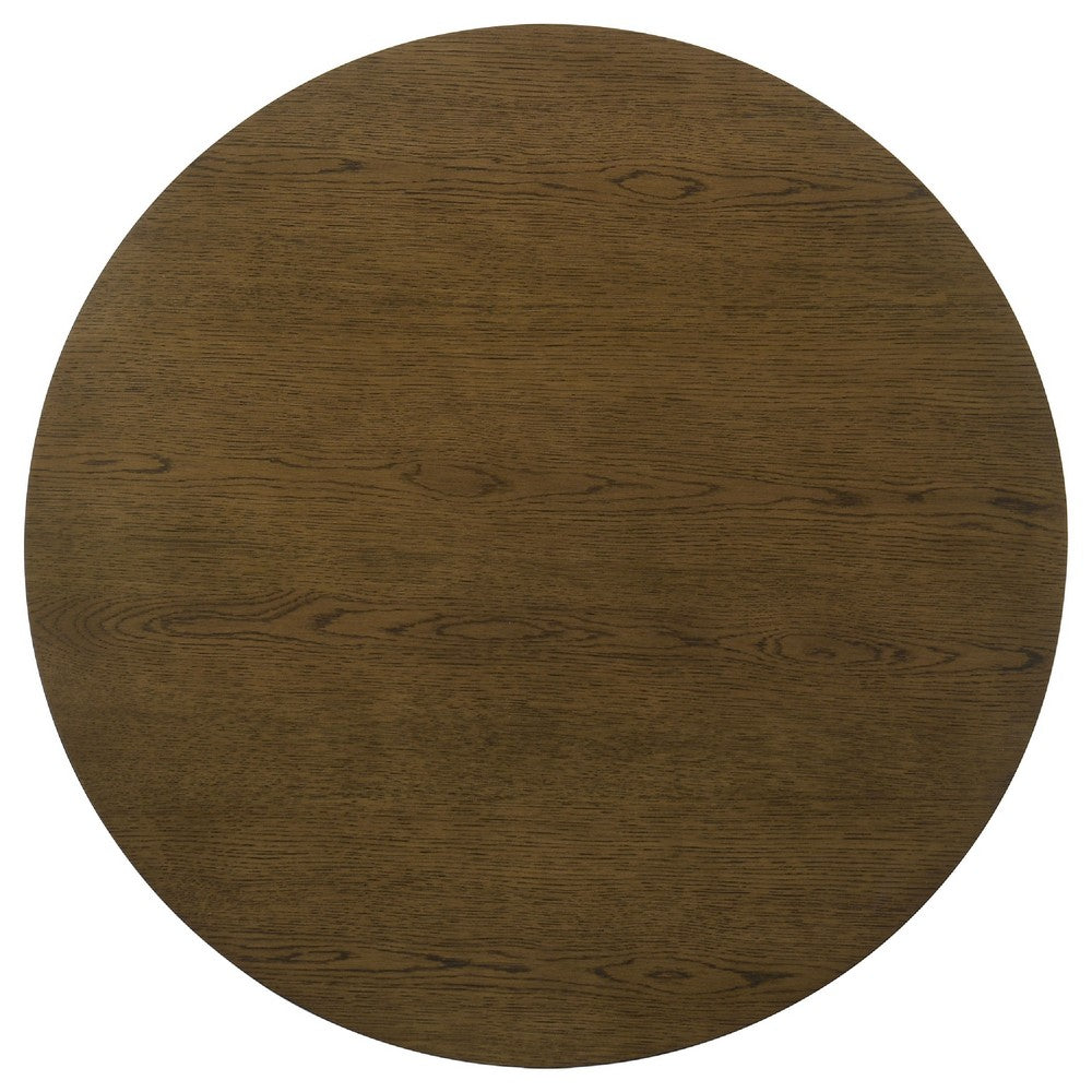 Clera Round Accent Side End Table with Open Shelf | Light Oak Wood 36"