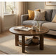 Clera Round Accent Side End Table with Open Shelf | Light Oak Wood 36"