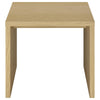 Kerra Square Side End Table | U-Shape Frame | Light Oak Wood 24"