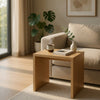 Kerra Square Side End Table | U-Shape Frame | Light Oak Wood 24"