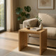 Kerra Square Side End Table | U-Shape Frame | Light Oak Wood 24"