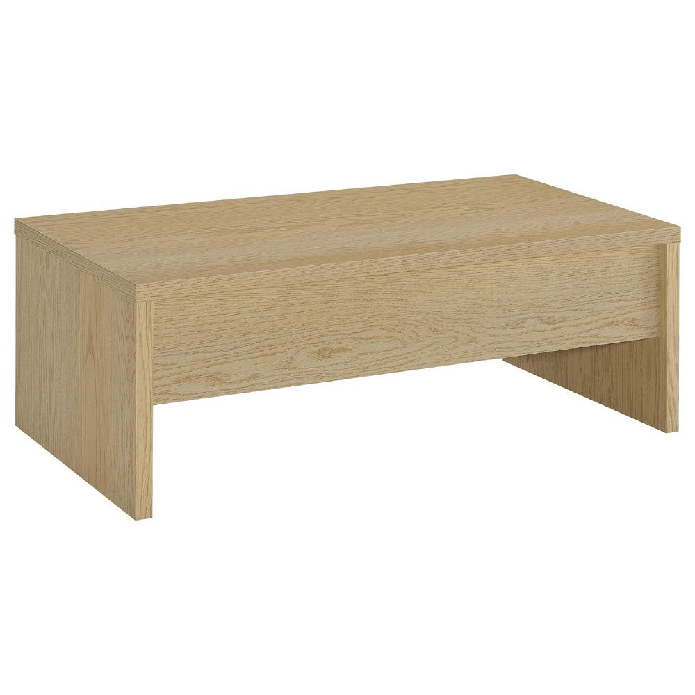 Kerra Lift-Top Coffee Table with Hidden Storage | Light Oak Wood 47"
