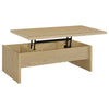 Kerra Lift-Top Coffee Table with Hidden Storage | Light Oak Wood 47"