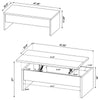 Kerra Lift-Top Coffee Table with Hidden Storage | Light Oak Wood 47"