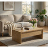 Kerra Lift-Top Coffee Table with Hidden Storage | Light Oak Wood 47"