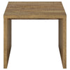 Kerra Square Accent Side End Table | U-Shape Frame | Brown Wood 24"