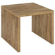 Kerra Square Accent Side End Table | U-Shape Frame | Brown Wood 24"