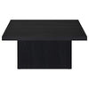 Darla Square Cocktail Coffee Table | Pedestal Base | Black Wood 36"