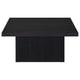 Darla Square Cocktail Coffee Table | Pedestal Base | Black Wood 36"