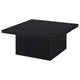 Darla Square Cocktail Coffee Table | Pedestal Base | Black Wood 36"