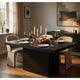 Darla Square Cocktail Coffee Table | Pedestal Base | Black Wood 36"