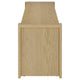 Laury TV St& Media Console with Open Shelves | Light Oak Wood 60"