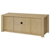 Laury TV St& Media Console with Open Shelves | Light Oak Wood 60"
