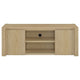 Laury TV St& Media Console with Open Shelves | Light Oak Wood 60"