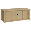 Laury TV St& Media Console with Open Shelves | Light Oak Wood 60"