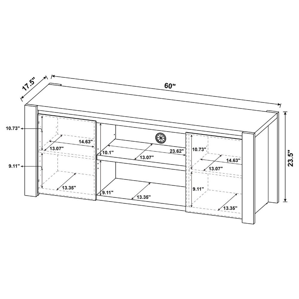 Laury TV St& Media Console with Open Shelves | Light Oak Wood 60"