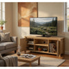 Laury TV St& Media Console with Open Shelves | Light Oak Wood 60"