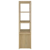 Laury Media Tower with 3 Open Shelves | 2 Cabinet Doors | Light Oak Wood