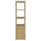 Laury Media Tower with 3 Open Shelves | 2 Cabinet Doors | Light Oak Wood