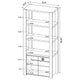 Laury Media Tower with 3 Open Shelves | 2 Cabinet Doors | Light Oak Wood