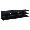 Carie TV St& Media Console | 2-Tier Open Shelves | Black Wood 78"