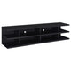 Carie TV St& Media Console | 2-Tier Open Shelves | Black Wood 78"