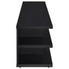 Carie TV St& Media Console | 2-Tier Open Shelves | Black Wood 78"