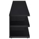Carie TV St& Media Console | 2-Tier Open Shelves | Black Wood 78"