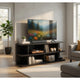 Carie TV St& Media Console | 2-Tier Open Shelves | Black Wood 78"
