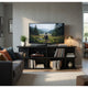 Carie TV St& Media Console | 2-Tier Open Shelves | Black Wood 78"