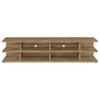 Carie TV St& Media Console | 2-Tier Open Shelves | Brown Wood 78"