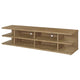 Carie TV St& Media Console | 2-Tier Open Shelves | Brown Wood 78"