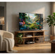 Carie TV St& Media Console | 2-Tier Open Shelves | Brown Wood 78"