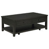 Ayne Lift-Top Coffee Table | Storage & Casters | Distressed Java Wood 48"