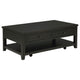 Ayne Lift-Top Coffee Table | Storage & Casters | Distressed Java Wood 48"